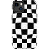 Black and White Zoomed Checkerboard iPhone 14 Plus Impact Case