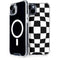 Black and White Zoomed Checkerboard iPhone 14 Plus MagSafe Case