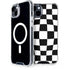 Black and White Zoomed Checkerboard iPhone 15 Plus MagSafe Case