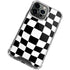 Black and White Zoomed Checkerboard iPhone 15 Pro Clear Case