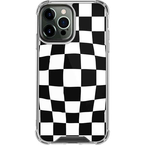 Black and White Zoomed Checkerboard iPhone 15 Pro Max Clear Case