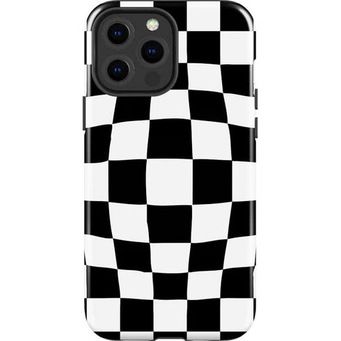Black and White Zoomed Checkerboard iPhone 15 Pro Max Impact Case