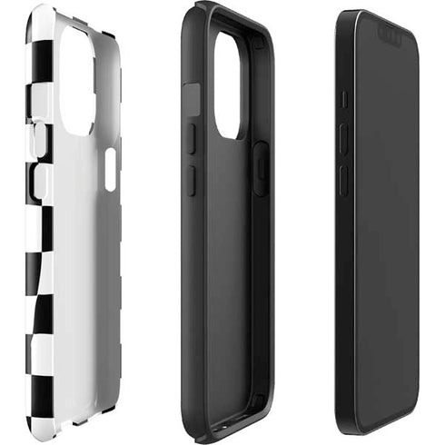 Black and White Zoomed Checkerboard iPhone 15 Pro Max Impact Case