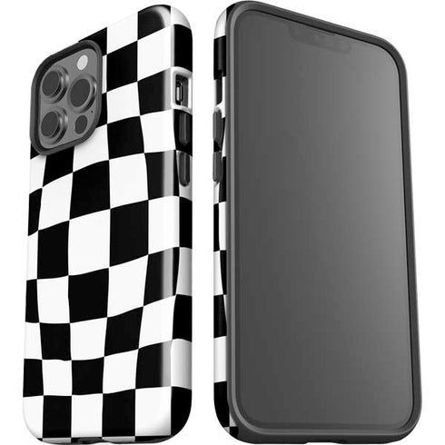 Black and White Zoomed Checkerboard iPhone 15 Pro Max Impact Case