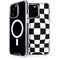 Black and White Zoomed Checkerboard iPhone 15 Pro Max MagSafe Case