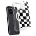 Black and White Zoomed Checkerboard iPhone 15 Pro Max MagSafe Case