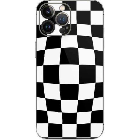 Black and White Zoomed Checkerboard iPhone 14 Pro Max Skin
