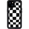 Black and White Zoomed Checkerboard iPhone 15 Plus Waterproof Case