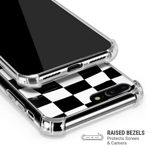 Black and White Zoomed Checkerboard iPhone 7/8 Plus Clear Case