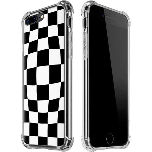 Black and White Zoomed Checkerboard iPhone 7/8 Plus Clear Case