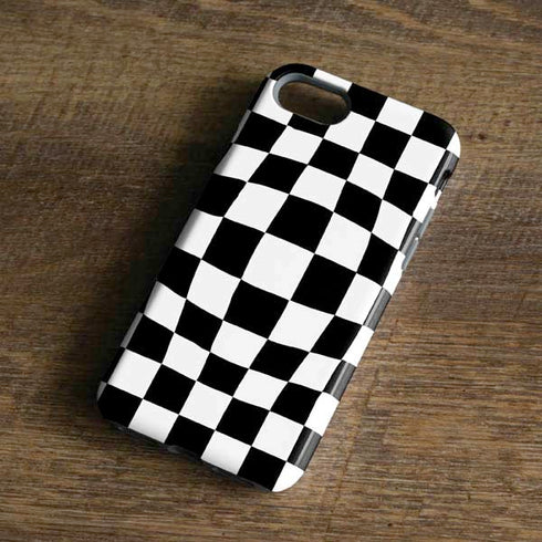 Black and White Zoomed Checkerboard iPhone 7 Pro Case