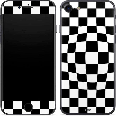 Black and White Zoomed Checkerboard iPhone 7 Skin