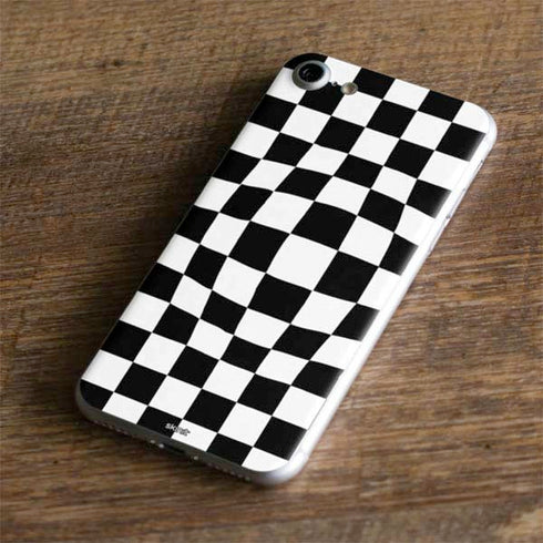 Black and White Zoomed Checkerboard iPhone 7 Skin