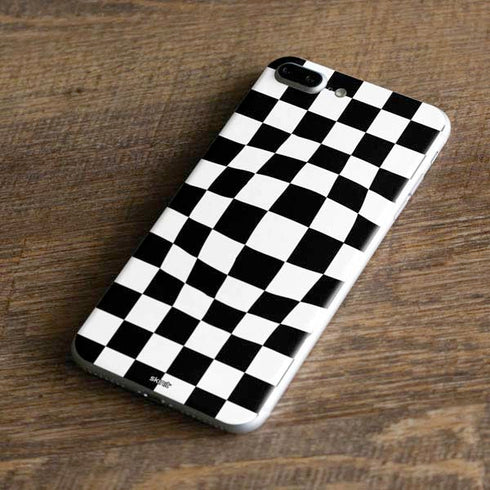 Black and White Zoomed Checkerboard iPhone 8 Plus Skin