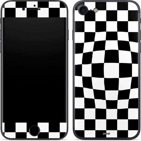 Black and White Zoomed Checkerboard iPhone 8 Skin