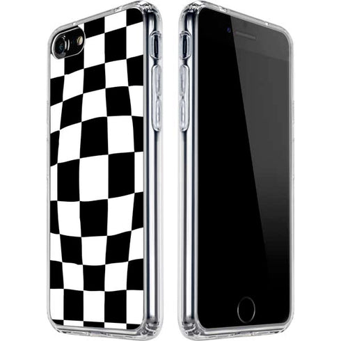 Black and White Zoomed Checkerboard iPhone SE (2nd & 3rd Gen) Clear Case