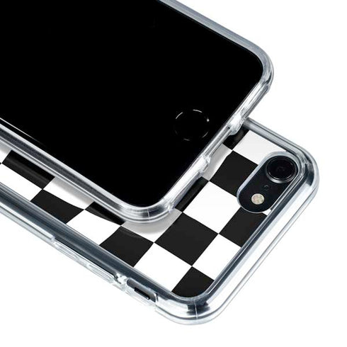 Black and White Zoomed Checkerboard iPhone SE (2nd & 3rd Gen) Clear Case