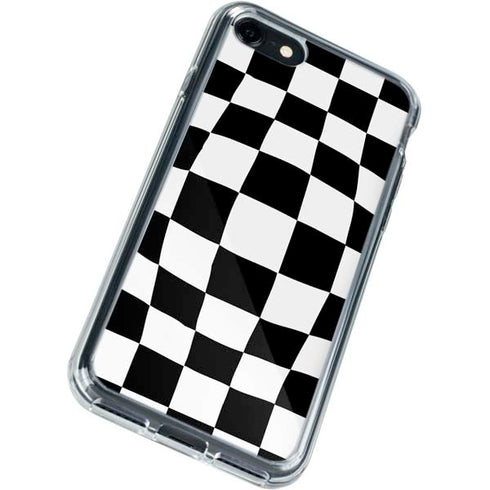 Black and White Zoomed Checkerboard iPhone SE (2nd & 3rd Gen) Clear Case