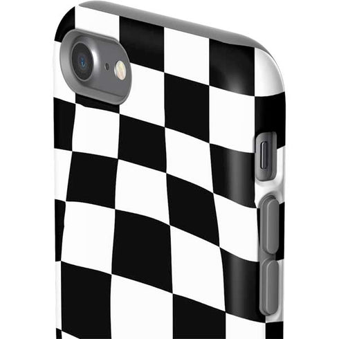 Black and White Zoomed Checkerboard iPhone SE (2nd & 3rd Gen) Pro Case