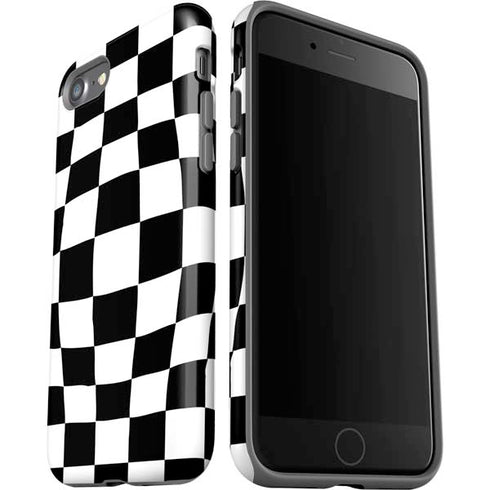 Black and White Zoomed Checkerboard iPhone SE (2nd & 3rd Gen) Pro Case