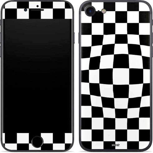 Black and White Zoomed Checkerboard iPhone SE (2nd & 3rd Gen) Skin