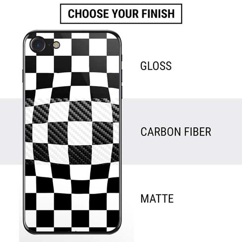 Black and White Zoomed Checkerboard iPhone SE (2nd & 3rd Gen) Skin