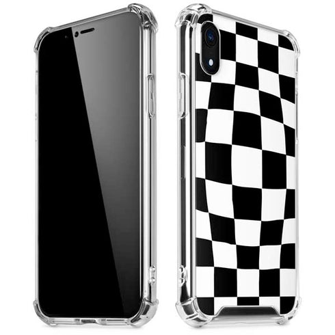 Black and White Zoomed Checkerboard iPhone XR Clear Case