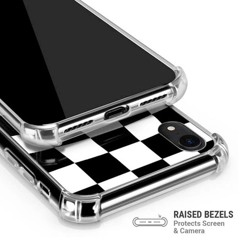 Black and White Zoomed Checkerboard iPhone XR Clear Case