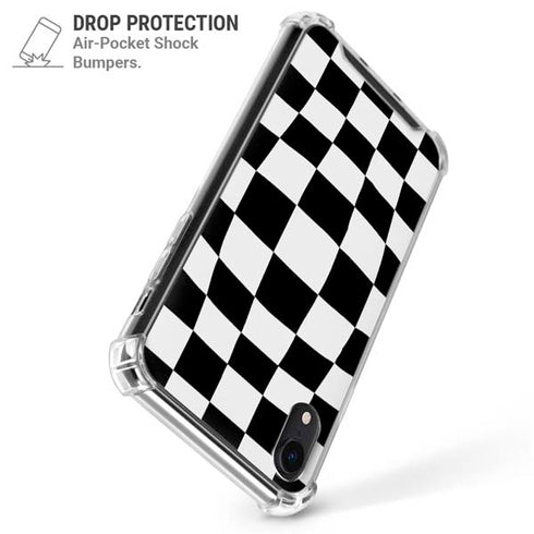 Black and White Zoomed Checkerboard iPhone XR Clear Case