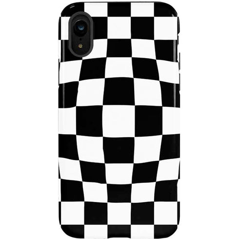 Black and White Zoomed Checkerboard iPhone XR Pro Case