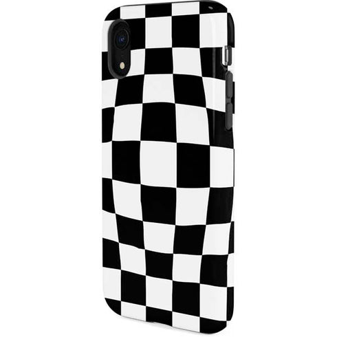 Black and White Zoomed Checkerboard iPhone XR Pro Case