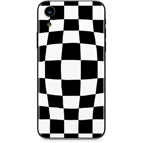 Black and White Zoomed Checkerboard iPhone XR Skin