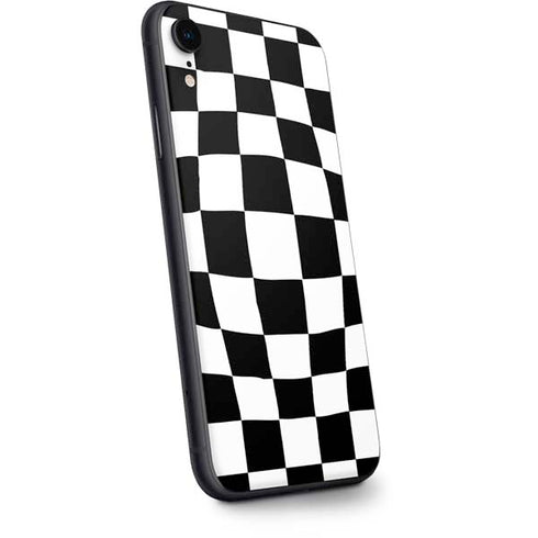 Black and White Zoomed Checkerboard iPhone XR Skin
