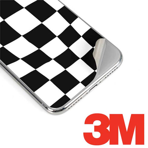 Black and White Zoomed Checkerboard iPhone XR Skin