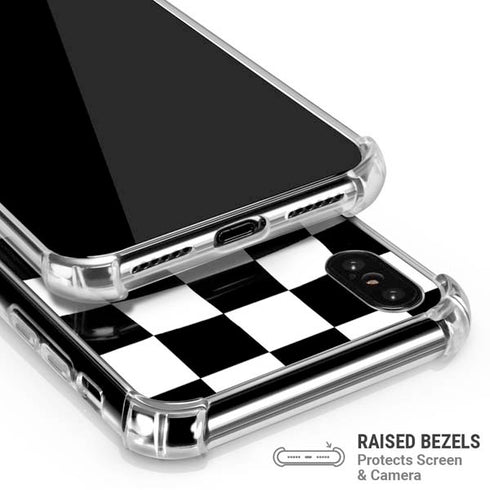 Black and White Zoomed Checkerboard iPhone XS Max Clear Case