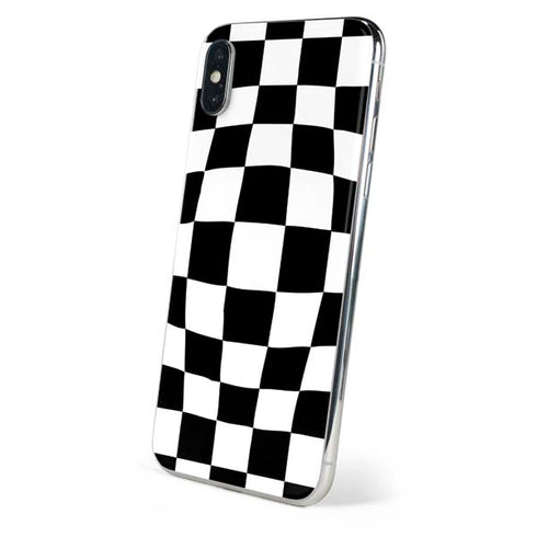 Black and White Zoomed Checkerboard iPhone XS Max Skin