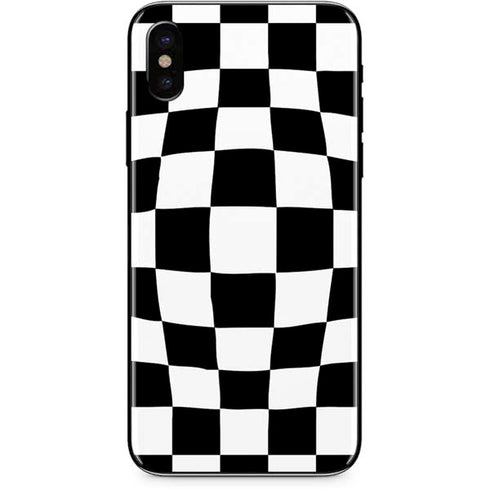 Black and White Zoomed Checkerboard iPhone XS Skin