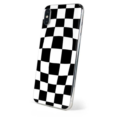 Black and White Zoomed Checkerboard iPhone XS Skin