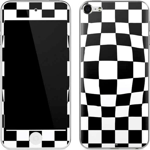 Black and White Zoomed Checkerboard Apple iPod Skin