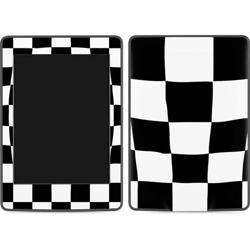 Black and White Zoomed Checkerboard Amazon Kindle Skin