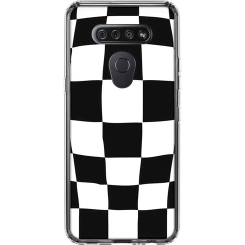 Black and White Zoomed Checkerboard LG K51/Q51 Clear Case
