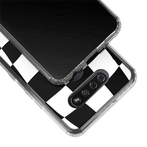 Black and White Zoomed Checkerboard LG K51/Q51 Clear Case