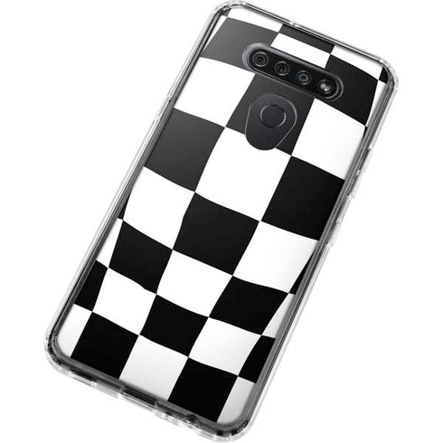Black and White Zoomed Checkerboard LG K51/Q51 Clear Case