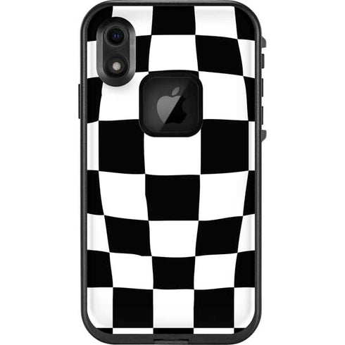 Black and White Zoomed Checkerboard LifeProof Fre iPhone Skin