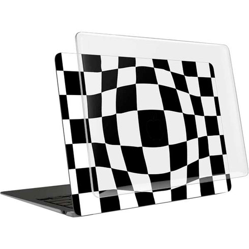 Black and White Zoomed Checkerboard MacBook Air 15in (2023-2025) Case plus Skin