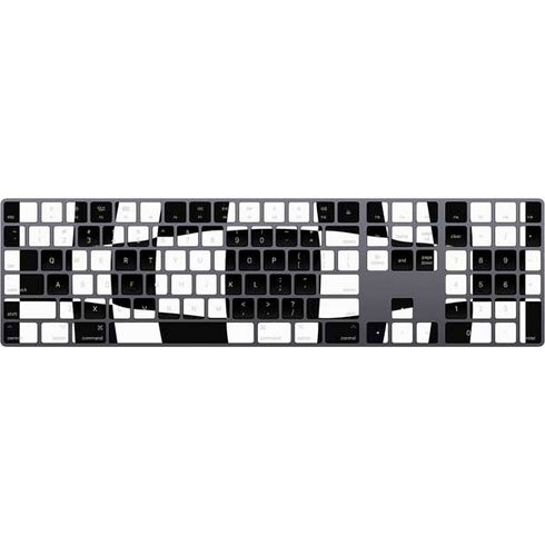 Black and White Zoomed Checkerboard Magic Keyboard with Numeric Keypad Skin