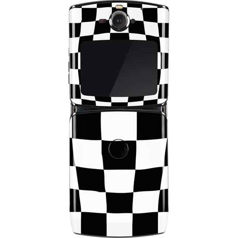 Black and White Zoomed Checkerboard Motorola RAZR Skin