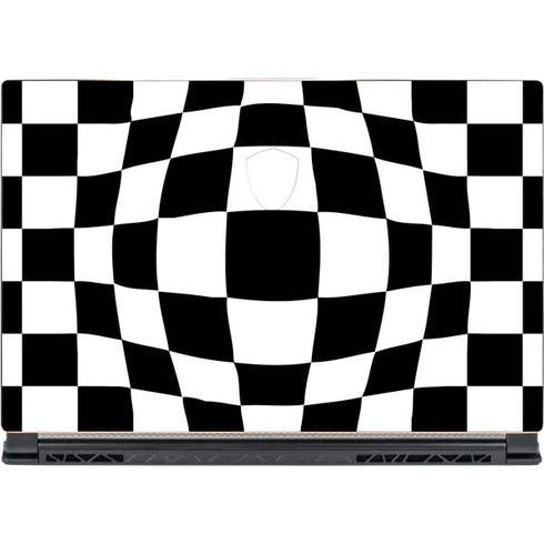 Black and White Zoomed Checkerboard MSI GS65 Stealth Laptop Skin