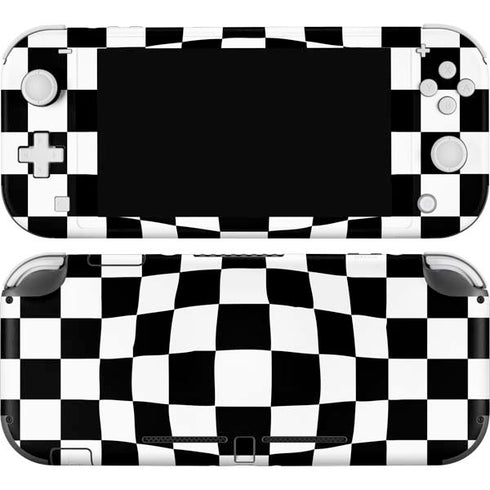 Black and White Zoomed Checkerboard Nintendo Switch Lite Skin