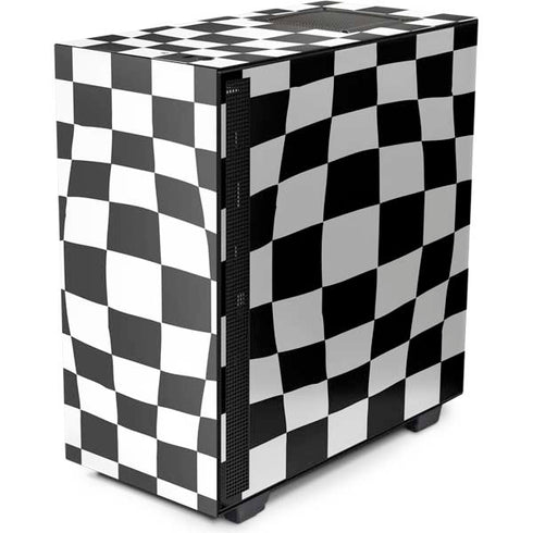Black and White Zoomed Checkerboard NZXT H510 Compact ATX Mid-Tower Case Skin
